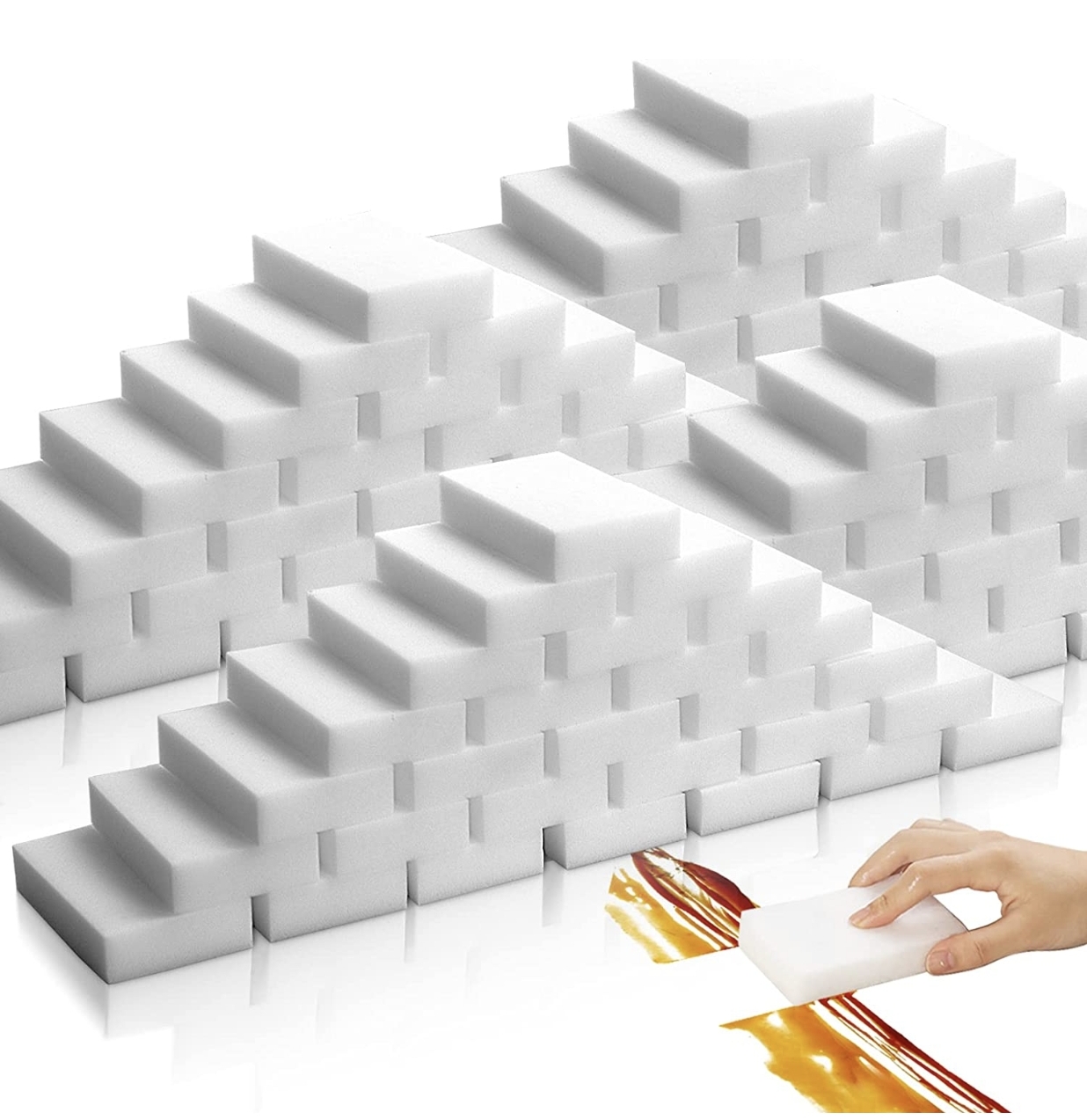 

Cleaning sponge eraser Magic 50/100 pieces multi-functional sponge foam cleaner for bathtubs, floors, floors, bathrooms, walls, kitchens, furniture (1pieces 10x7x3cm)