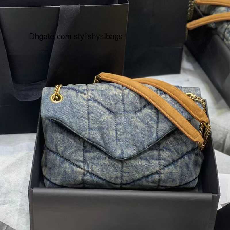 

Shoulder Bags Classic Washed Denim bag Luxuries Designers Women Bags Pochette Luxury Bag Puffer Chain Cowboy Crossbody Folds Flap Envelope Messenger Bag, 28cm-denim