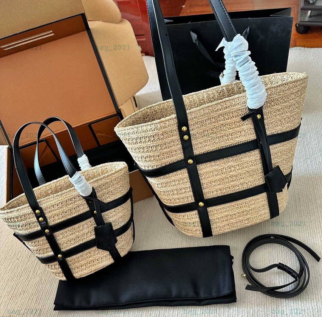 

Designer Totes PANIER Straw Plaited Raffia Women 2023 Summer New Luxurys Tote Bag Handbag Handbags Shoulder Purses High Quality Beach Bags, Grey