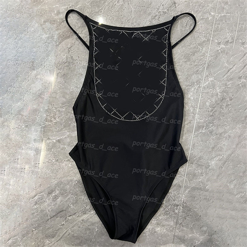 

Rhinestone Letter Women Swimwear Black One Piece Swimsuit Sexy Backless Cross Design Bathing Suit Padded Removable Swimsuits, Orange wirh label