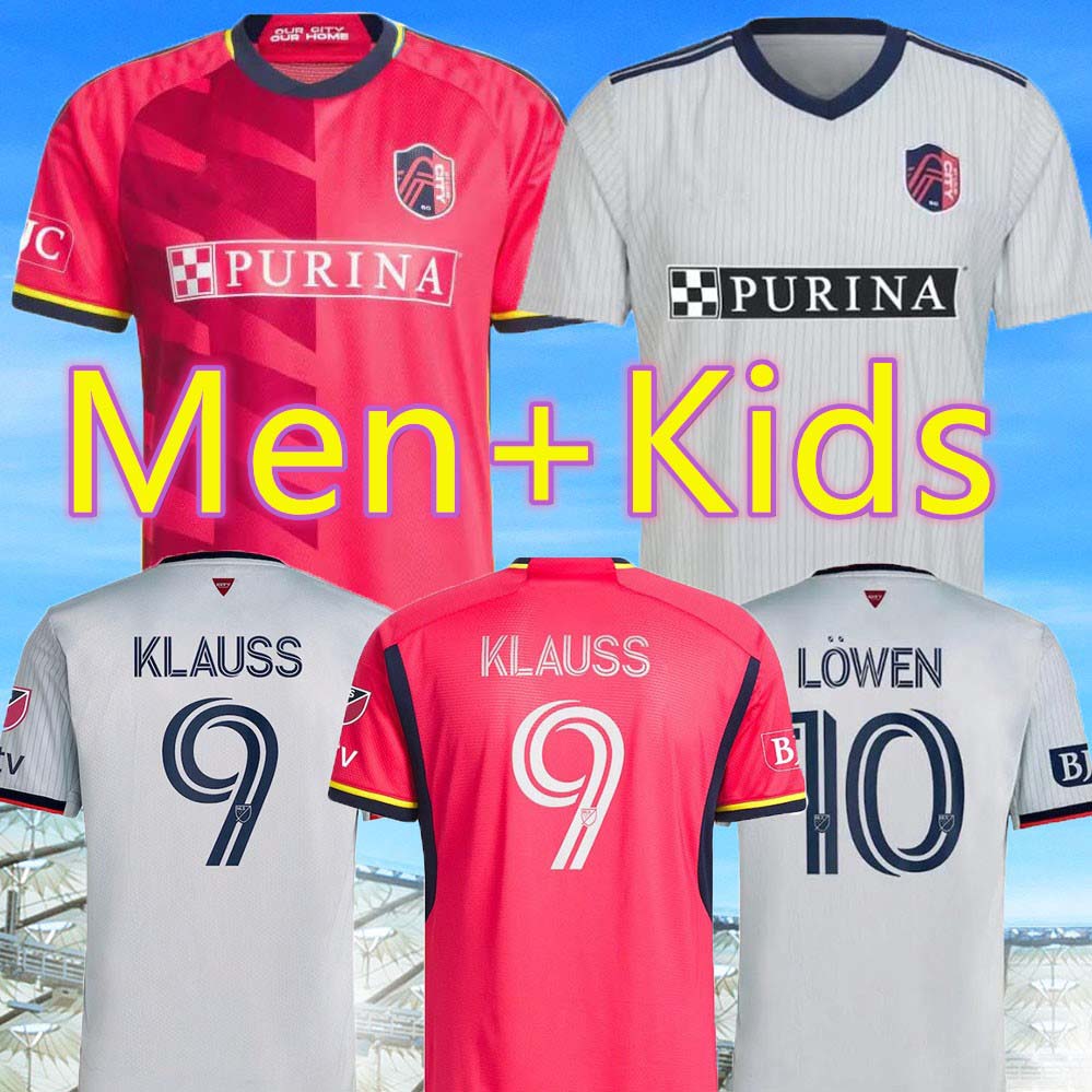 

2023 2024 St. L ouis City SOCCER JERSEYS MLS HOME red Away st LouisSC NILSSON KLAUSS NELSON GIOACCHINI VASSILEV BELL PIDRO best quality mens kids kit FOOTBALL SHIRT