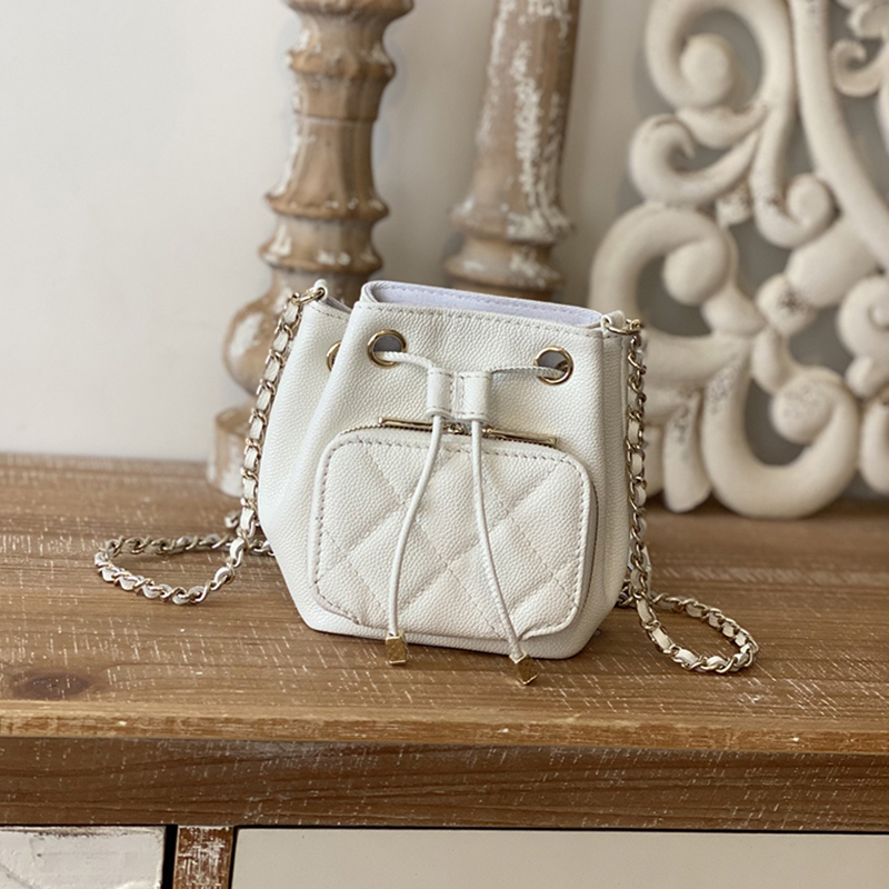 

Designer Bucket Bag Luxury Crossbody Bag 12.5CM Genuine Leather Chain Bag High Imitation Shoulder Bag With Box ZC167