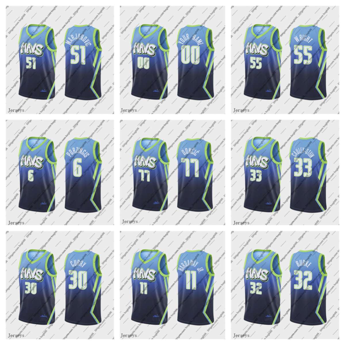 

Dallas''Mavericks''Men 77 Doncic 6 Porzingis 11 Hardaway JR 51 Marjanovic 55 Wright 33 Willie 30 Curry City Luka Kristaps Tim Edition''NBA''Basketball Jerseys, #3