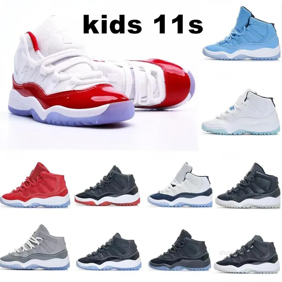 

New Fashion 2023 designer Kids shoes 11 boys basketball Jumpman 11s shoe Children black sneaker Cherry designer military grey trainers baby