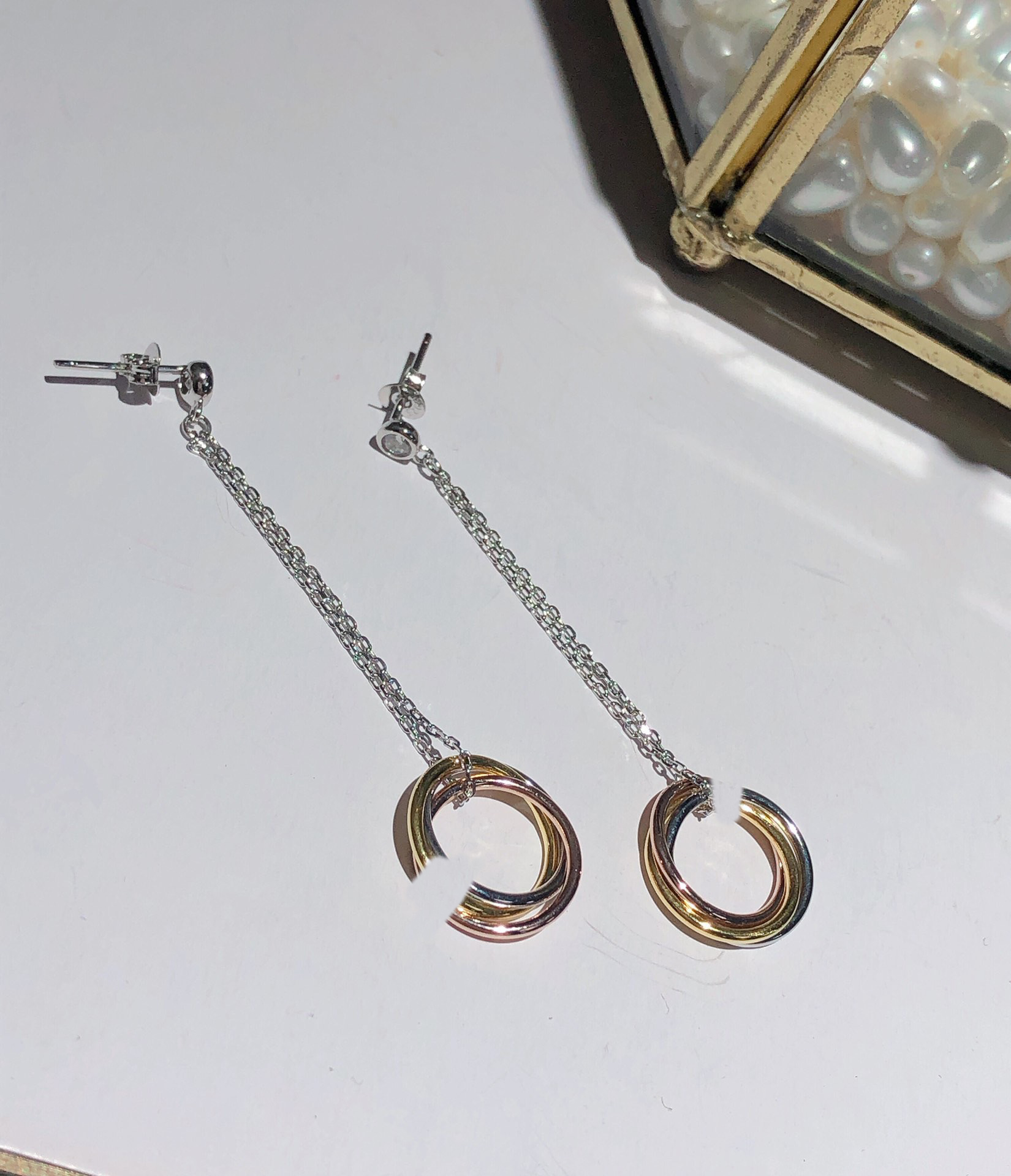 

Designer women's necklace triple rings High quality pendant three rings lucky girl Classic choker Steel jewelry Best gift