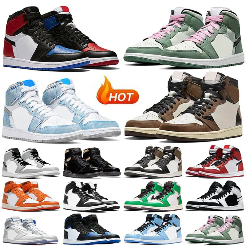 

Bicycle Shoes Jumpman 1 Basketball Shoes Men University Blue 1s Lost and Found Starfsh Denim Reverse Mocha Chicago Cream Fragment, Black