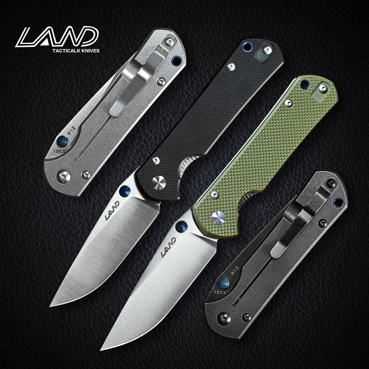 

Tools Land 910 Outdoor Pocket Folding Knife 12c27 Stainless Steel Blade Ball Bearing Camping Survival Rescue Hunting Edc Tool Knives