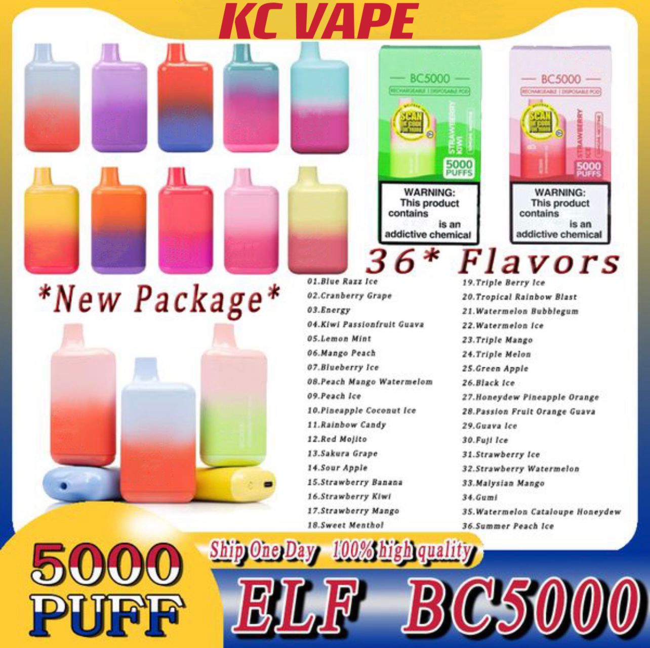 

TOP Quality Elf Bc 5000 Puffs Disposable Vape pen US EDITION NEW ELF BC Ultra 5000Puffs vapes Cigarette Prefilled 13ml Pod 650mah Rechargeable Battery