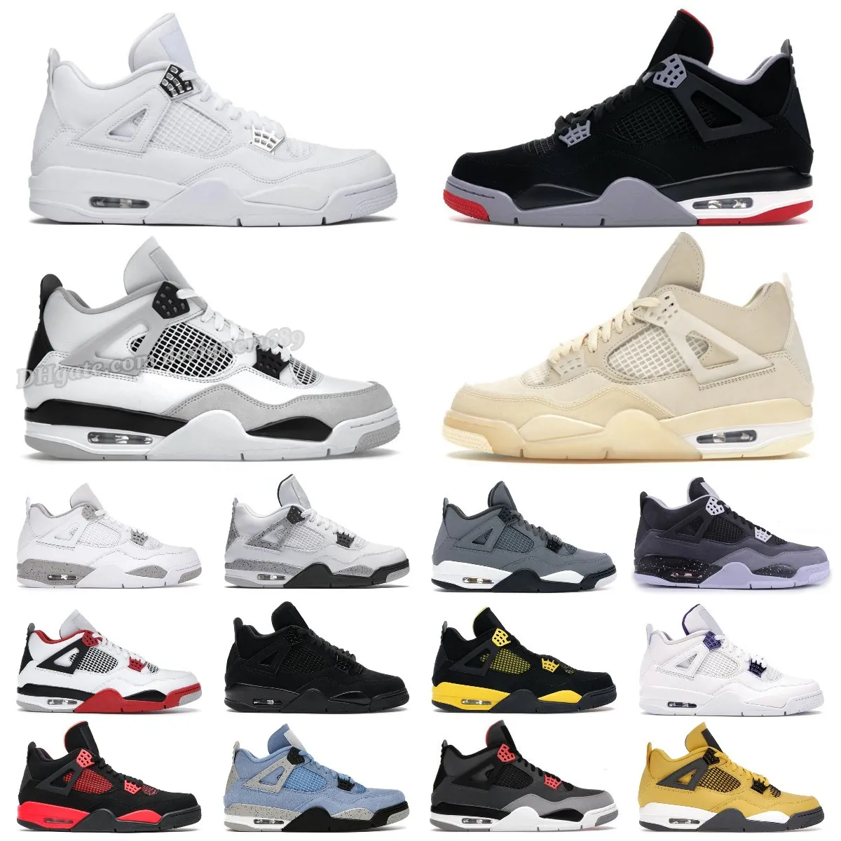 

Bicycle Shoes Cheap Price Infrared Jumpman 4 4s Mens Basketball Shoes Thunder White Oreo Sail Bred Fire Red Violet Ore Black Cat, Green