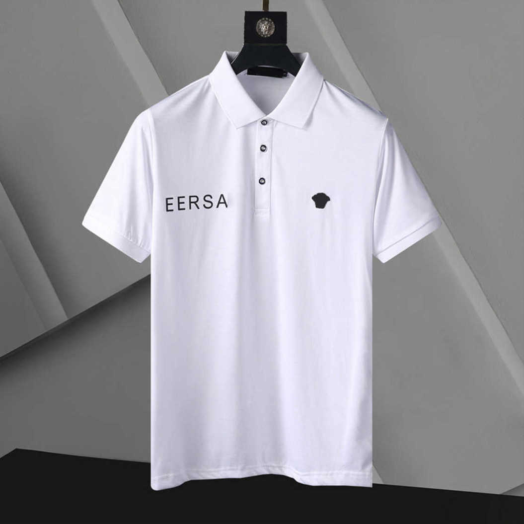

t polo vercace Medusas Versage High Fashion shirt Embroidered polos Cotton t-shirt Shirtl men Casual street collar PolosL shirts M-4XL