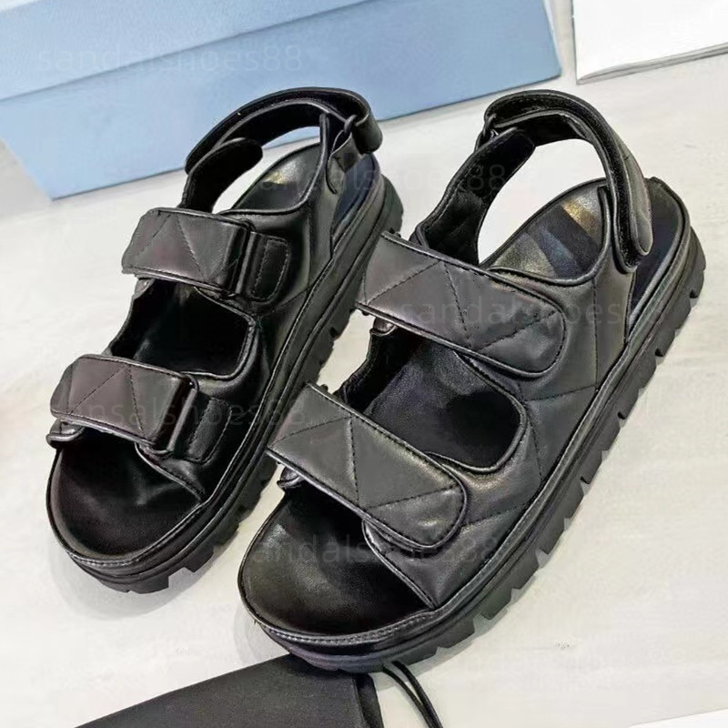 

Womens Padded Leather Sandals Dad Sandal Slipper Slide Shoe Famous Designer Women Flat Two Strap Cross Sandales Slides Slippers Shoes Slingback for Woman Girls