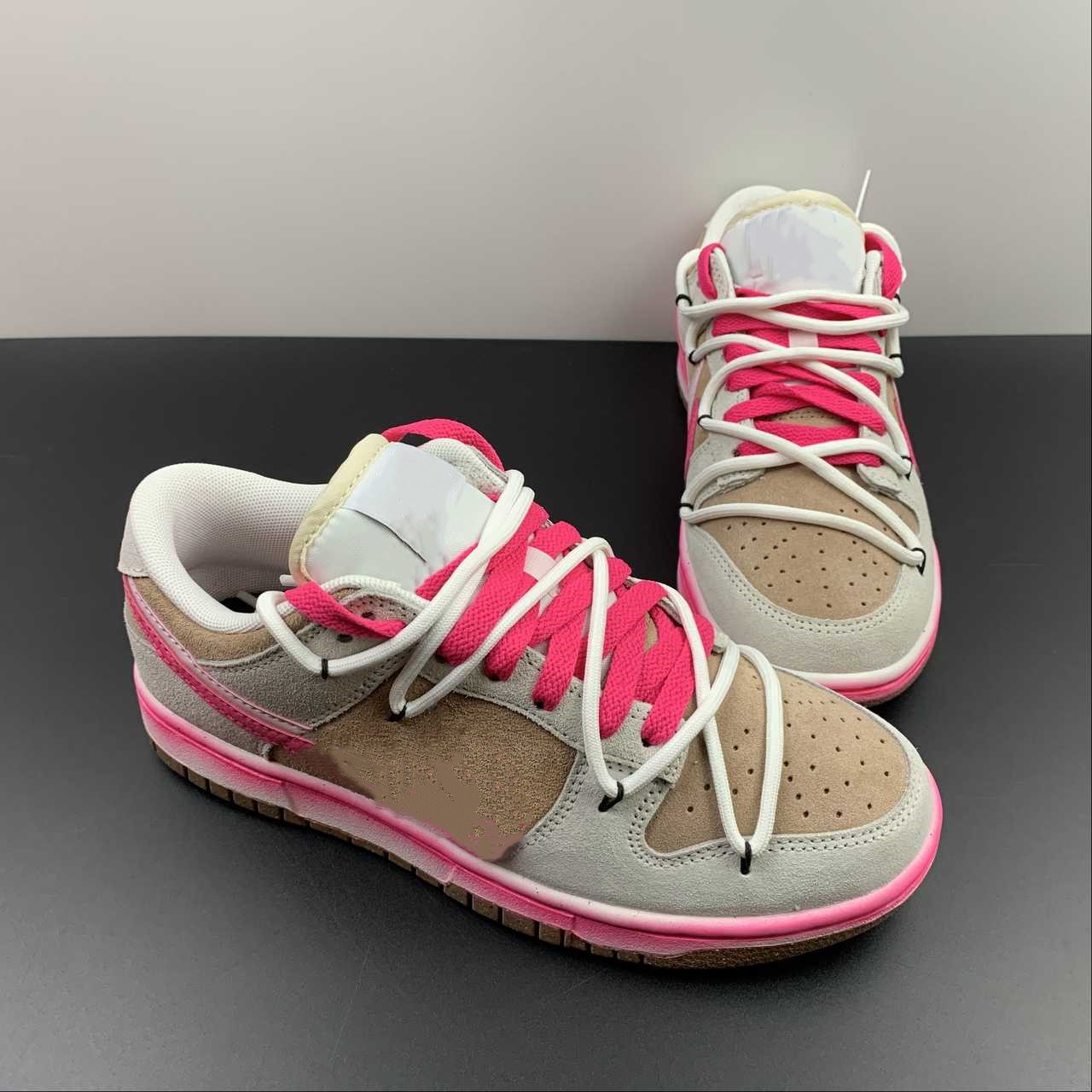 

Skateboard Shoes Dunks Low 85 Pink White Gradient Double Hook Shoes Outdoor Sneakers With Original Box