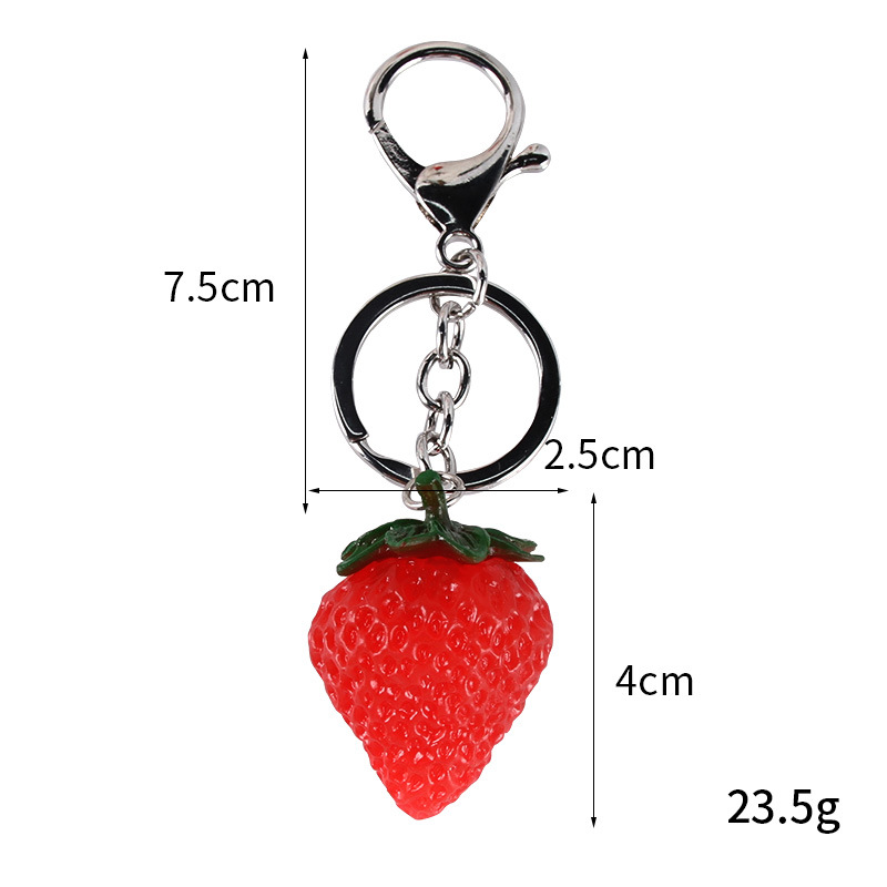 Creative Simulation Strawberry Keychains Men`s Women`s Fashion Fruit Car Bag PVC Keychain Jewelry Gift In Bulk