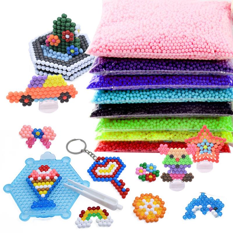 

Paintings Colors 500Pcs 5mm Water Spray Beads DIY 3D Puzzles Toy Hama Magic Educational Gift Perlen Learn Kids ToysPaintings