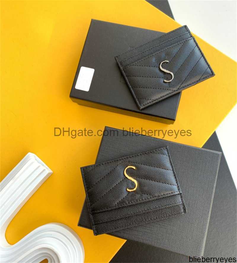 

Card Holders 2021 Designer Card Holder Men Womens Cards Holders Black Lambskin Mini Wallets Coin purse pocket Interior Slot Pockets, Y-red gold buckle