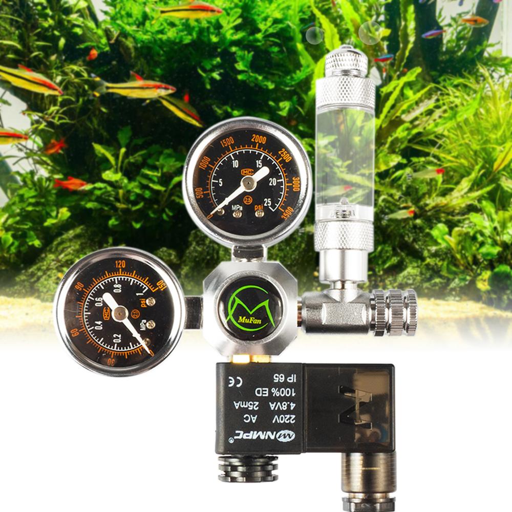 

Fish Dual Stage CO2 Regulators With Integrated Solenoid Valve For Aquariums CO2 kit System for Planted Tank Aquarium Accessories