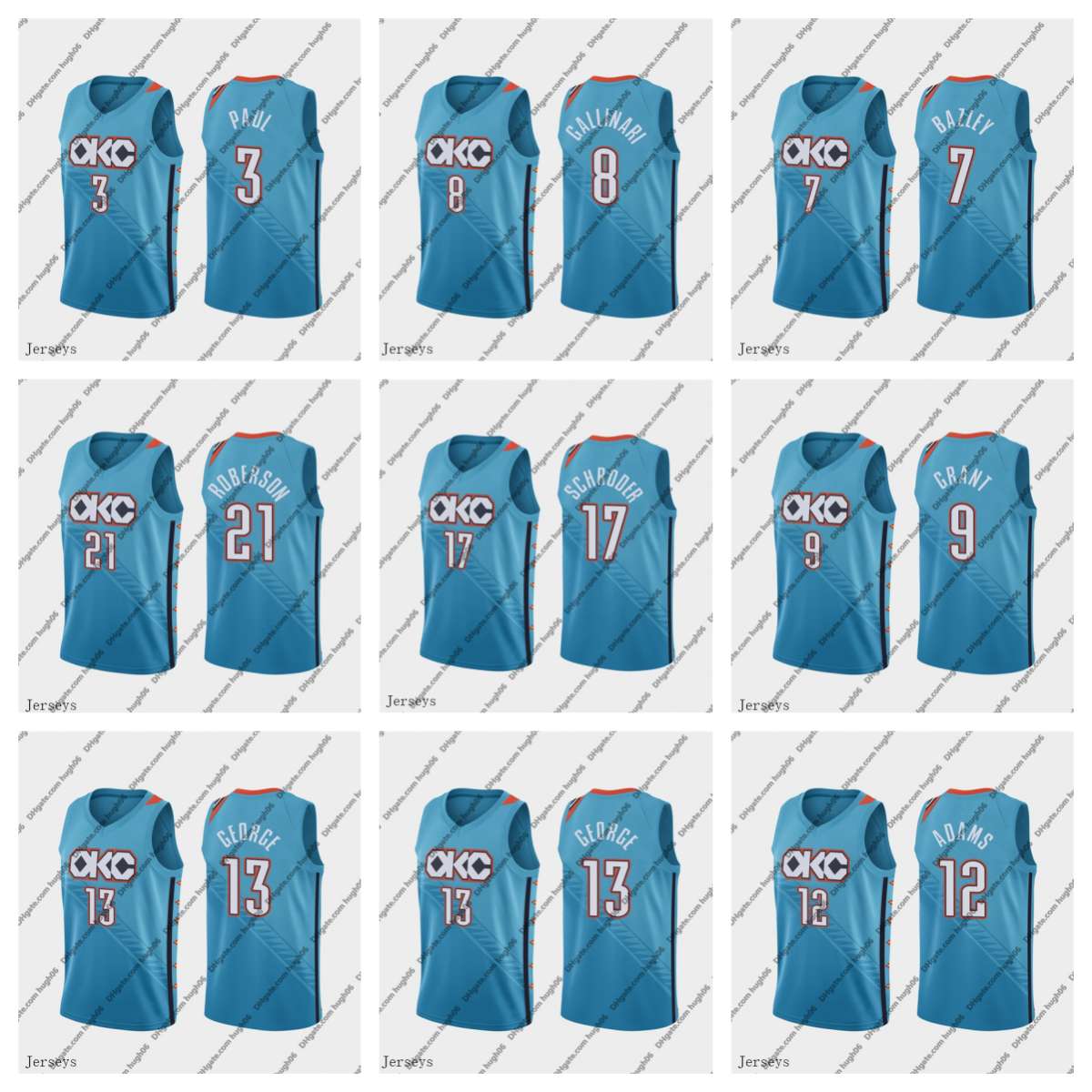 

Oklahoma''City''Thunder''Men Jersey 12 Adams 3 Paul 0 Westbrook 13 George 8 Gallinari Steven Chris Paul Russell City''NBA''Basketball Jerseys, #8