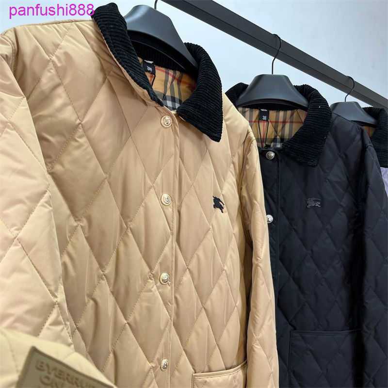 Mens Jacket Burbrerys Coat Autumn and Winter New Version of Warhorse Lattice Cotton Clothes Fashionable Simple Diamond B38g De4s 5ZKV cll
