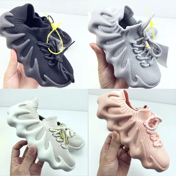 

450 Kids Cloud White triple black Boy Girl knit shoes Authentic 450s Toddlers Dark Slate eaZ