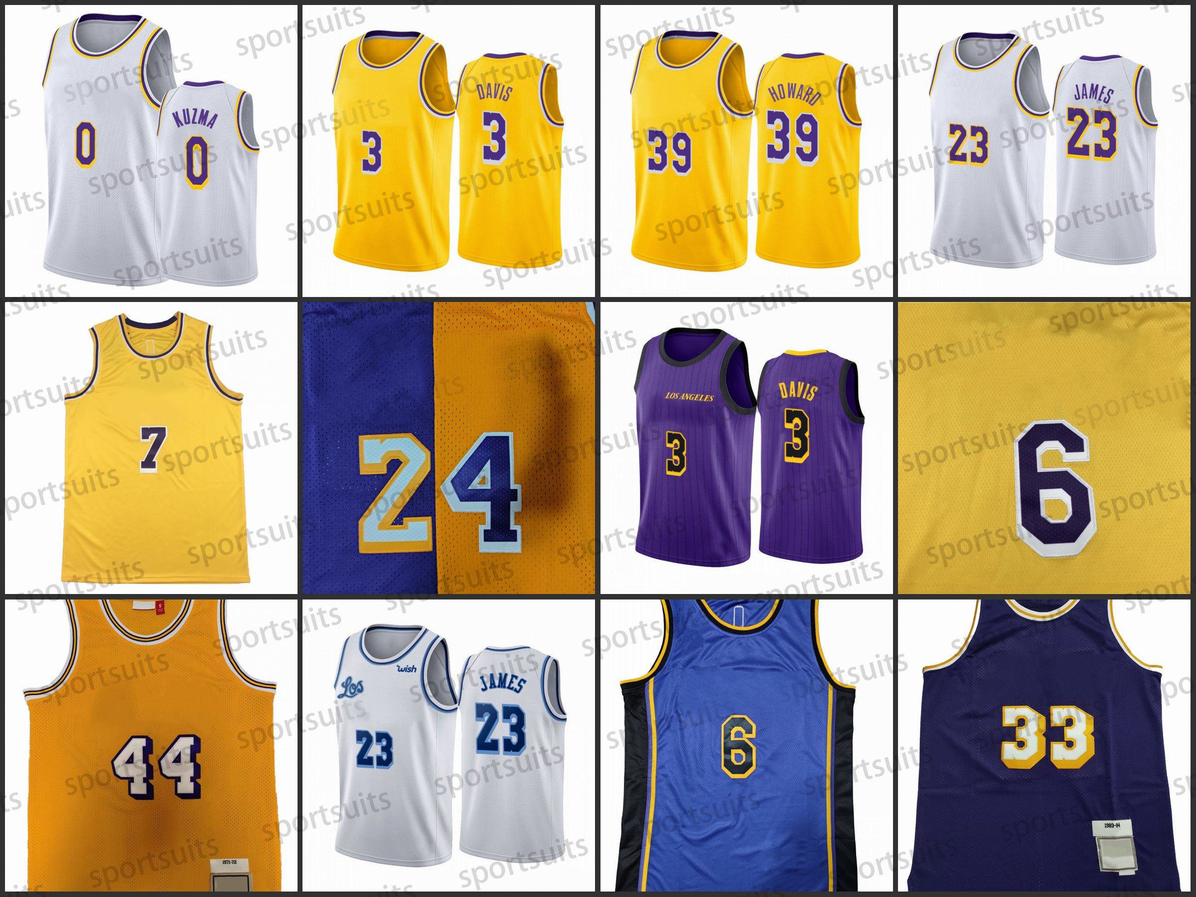 

23ss Custom Basketball Jerseys Men Women Youth 34 6 James 1 D'Angelo Russell Anthony 3 Davis 24 Bryant 28 Rui Hachimura lakes Jersey