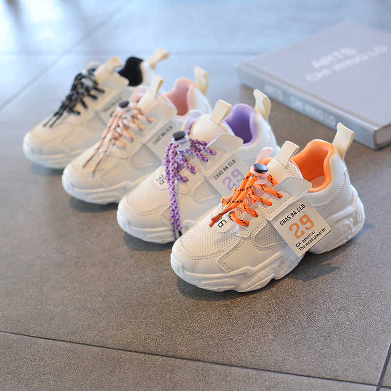

2020 Autumn New Kids Sports Shoes Air Mesh Breathable Children Casual Running Sneakers Soft Shoes for Boys Girls Shoes Kids G0114, Orange