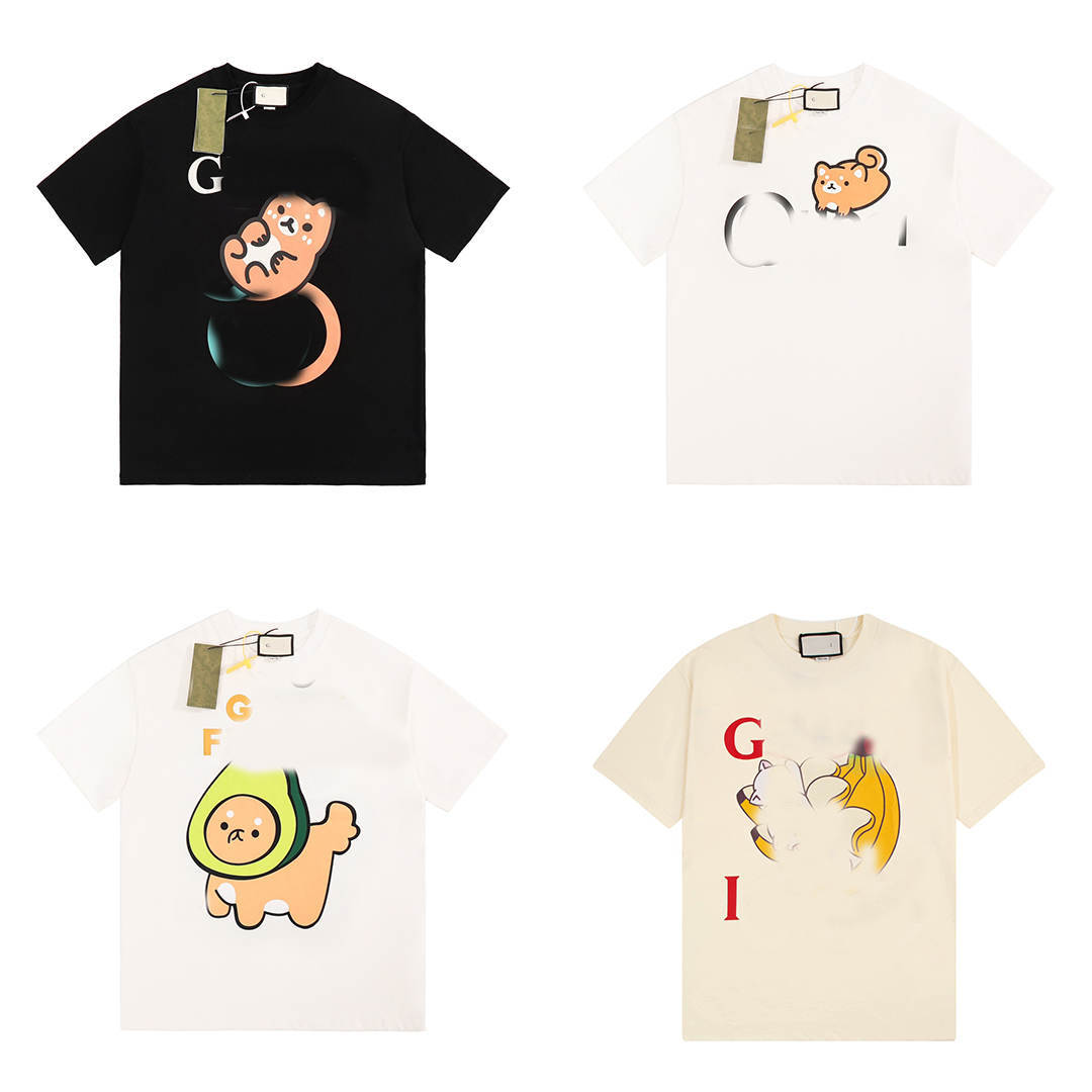 

Designer tshirts Gu High quality print big Logo logo print short sleeve T-shirt