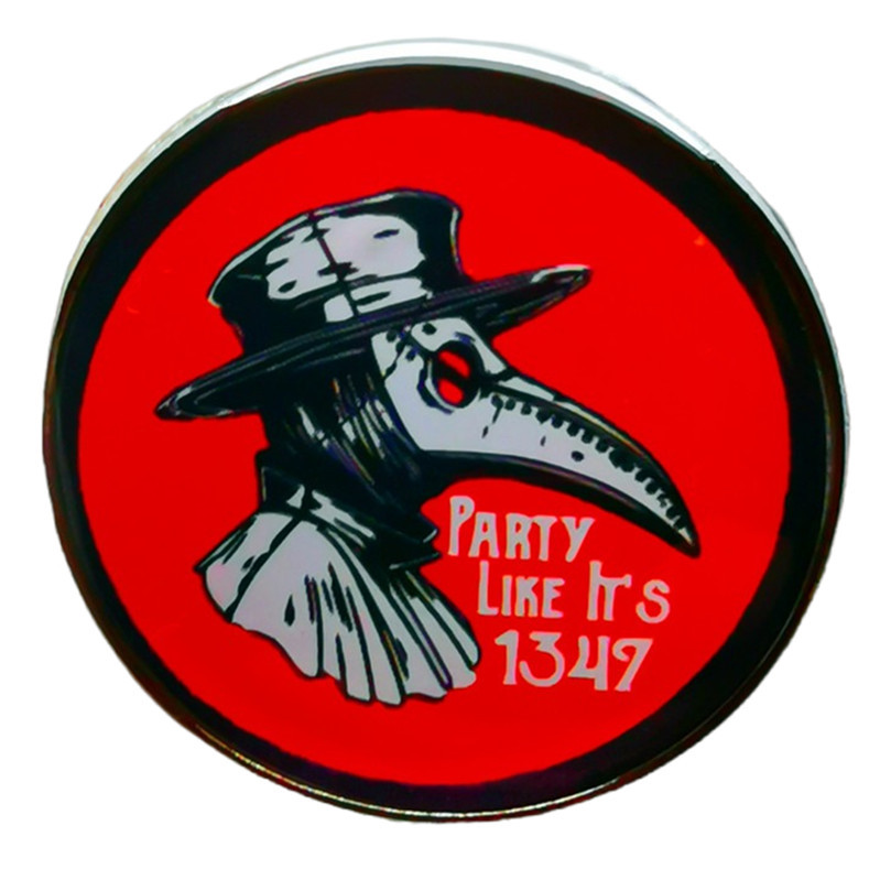 

plague Doctor party like it's brooch Cute Anime Movies Games Hard Enamel Pins Collect Metal Cartoon Brooch Backpack Hat Bag Collar Lapel Badges, As picture