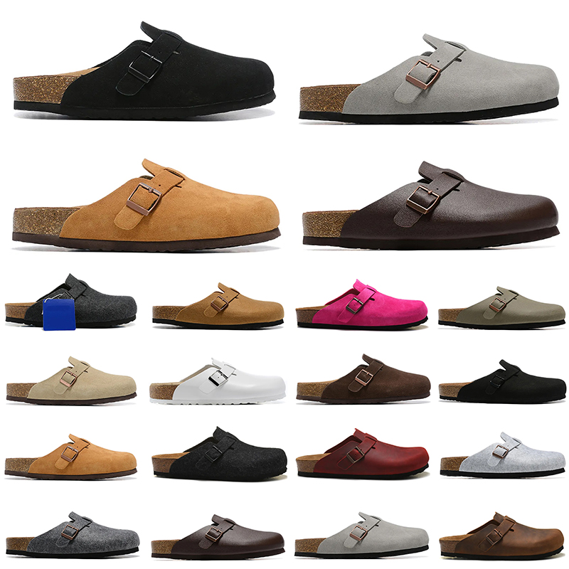 

men women designer sandals leather Boston clogs Birkens slides white black outdoor slippers casual shoes sneakers, # 13