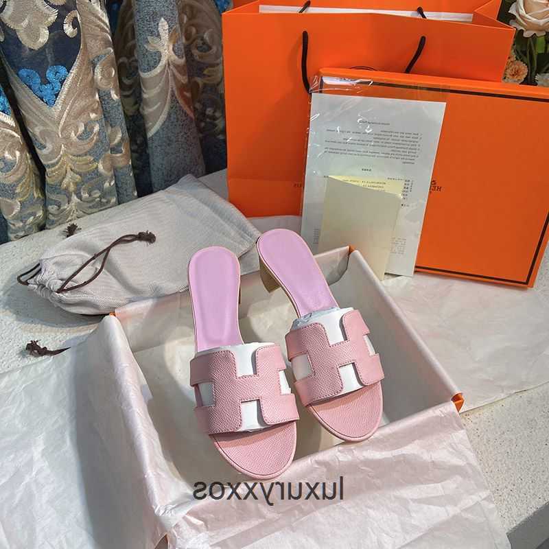 

Women's Slippers Slide Beach Oasis High Shoe 2023 Leather Orans Designer Sandal Heels h Orange Candy Color Wear Beach 9oxx