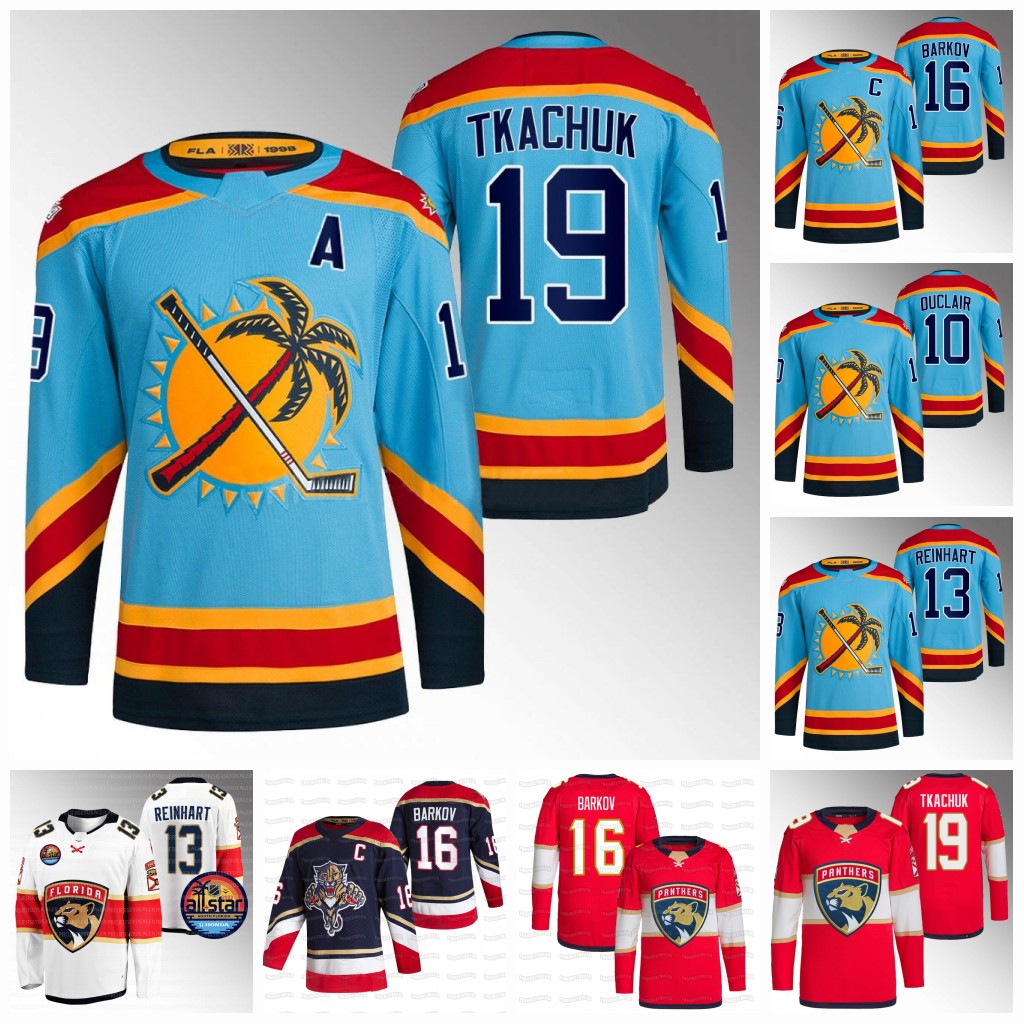 

Florida Matthew Tkachuk 2022-23 Reverde Retro Panthers Jersey Aleksander Barkov Joe Thornton Spencer Knight Sam Bennett Reinhart Aaron Ekblad Reinha Verhaeghe, Red youth s-xl
