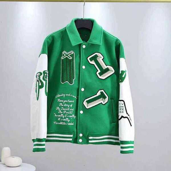 

Men' Jacket Brand l Vintage Bomber Coat Letter Embroidery Autumn Men Baeball Hip Hop Looe Varity 1ZX0K, Green