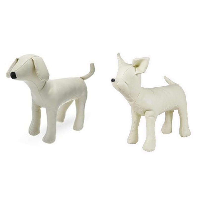 

Costumes 2 Pcs Leather Dog Mannequins Standing Position Dog Models Toys Pet Animal Shop Display Mannequin White S M