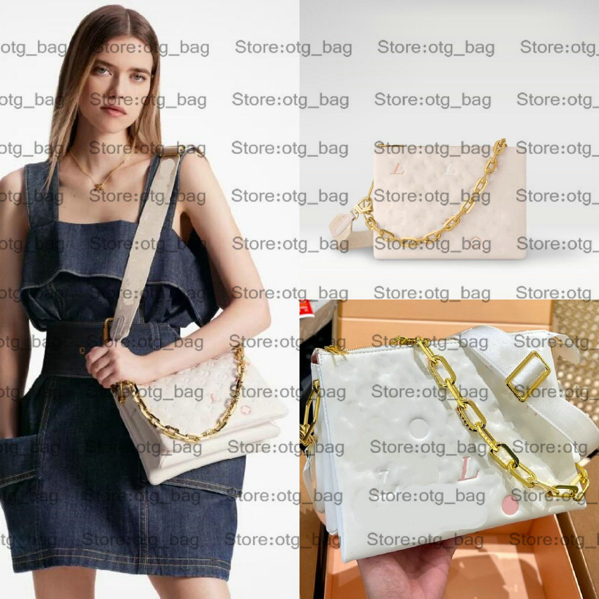 

23ss COUSSIN PM Chains Bag New Spring Nautical M22398 M22397 Womens Luxurys Designers OTG Bags Knitting Shoulder Straps Crossbody