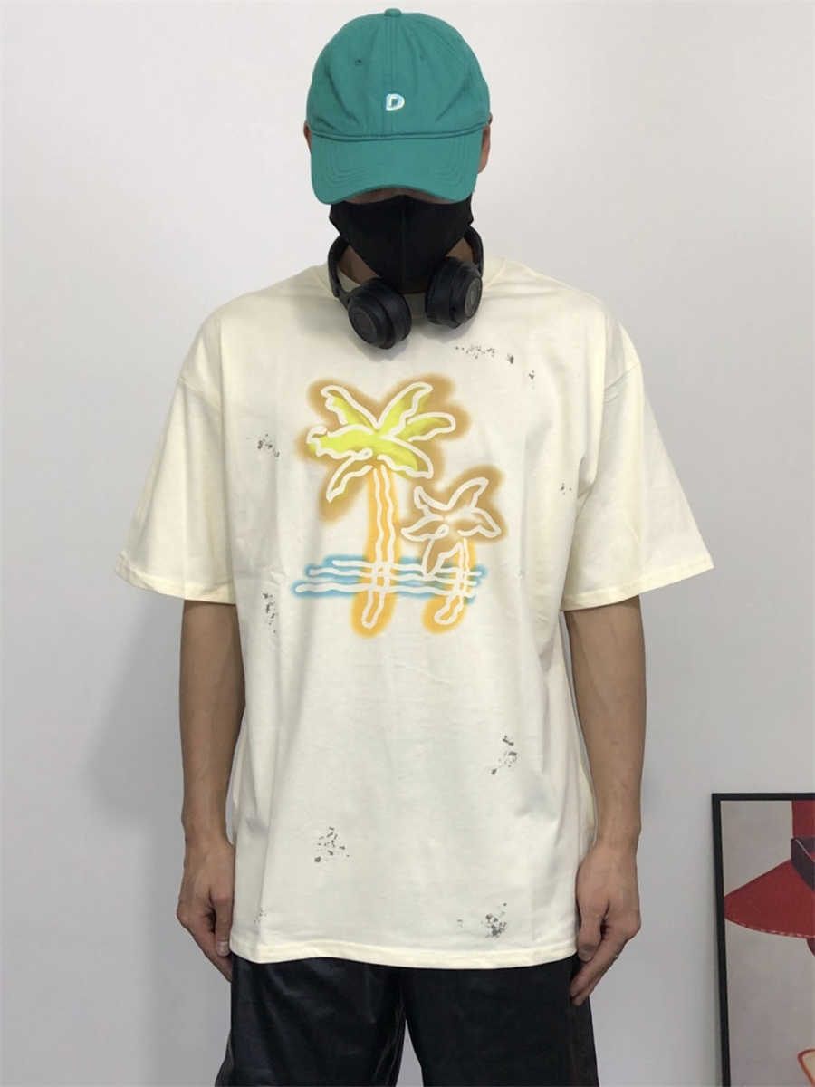 

Designer Fashion Clothing PA Tees TShirts Palmes Angels Apricot Coconut Letter Print Graffiti Short Sleeve Loose Casual Versatile T-shirt Trend Luxury Casual Tops