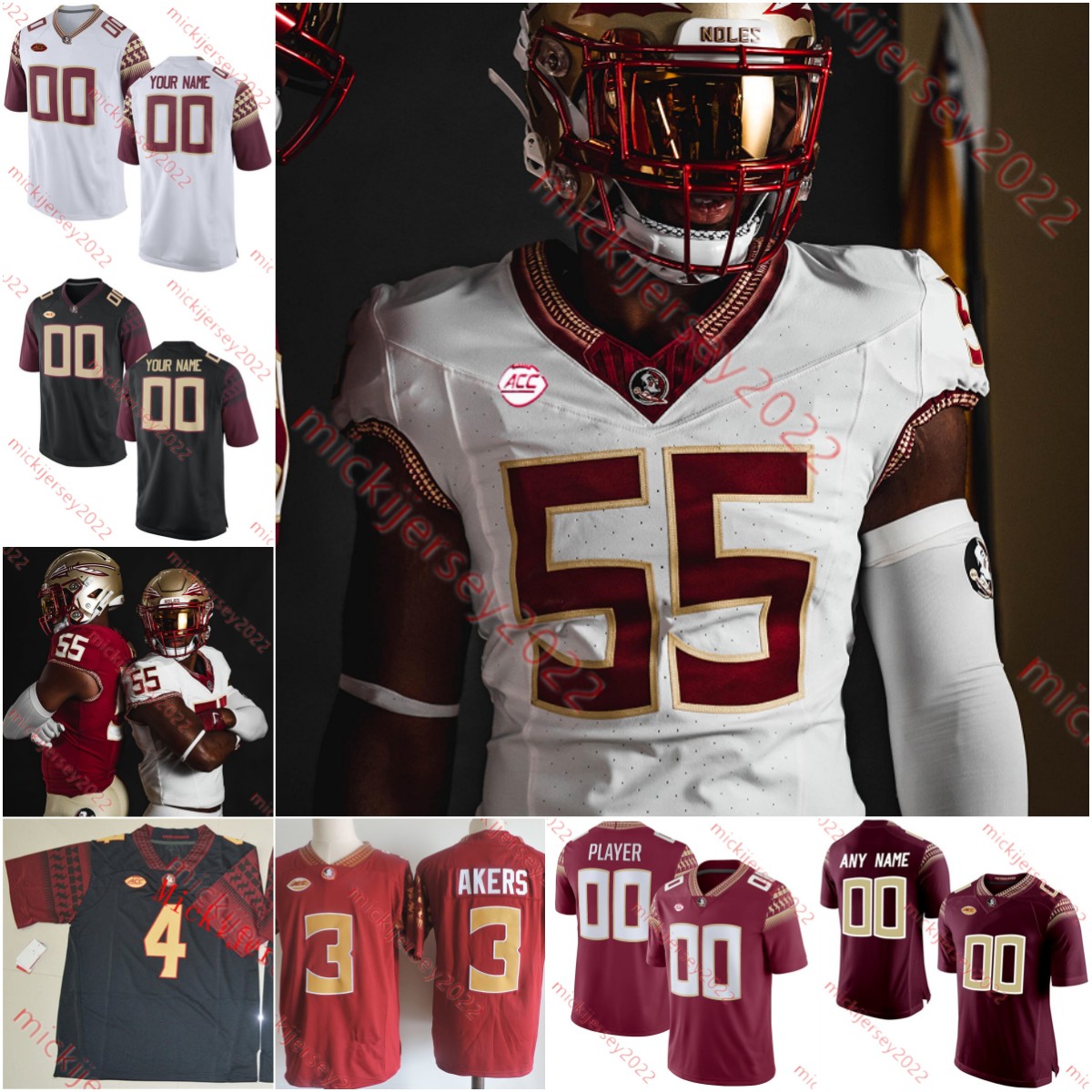 

Brian Burns Florida State Seminoles Football jersey Dennis Briggs Jr. Qae'shon Sapp Jaylen Early George Wilson Jr. Dante Anderson 2023 Newest FSU jerseys, 2022 scarlet white