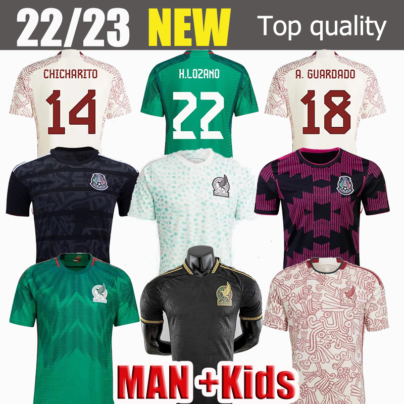 

22 23 mexico soccer jerseys home away LOZANO CHICHARITO RAUL football kit shirt DOS SANTOS Camisetas ALVAREZ fans player men kids women set uniform long sleeve, 13