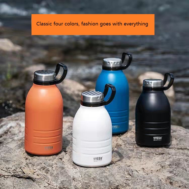 

Drinkware Water Bottles New style stainless steel insulation cup 1500ml 1900ml large capacity outdoor sports kettle men's and women's pot belly straw cup bottle, Orange