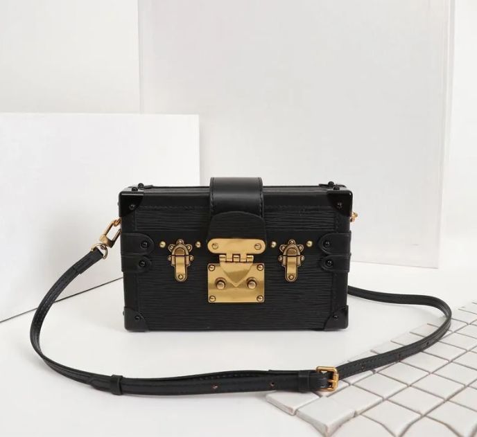 

designers Classic Petite Malle Box Trunk Shoulder Bags France Brand Old Flower Genuine Leather Bag Handbags Luxury Designer Women Storage Crossbody Bag Totes 19CM, As pic