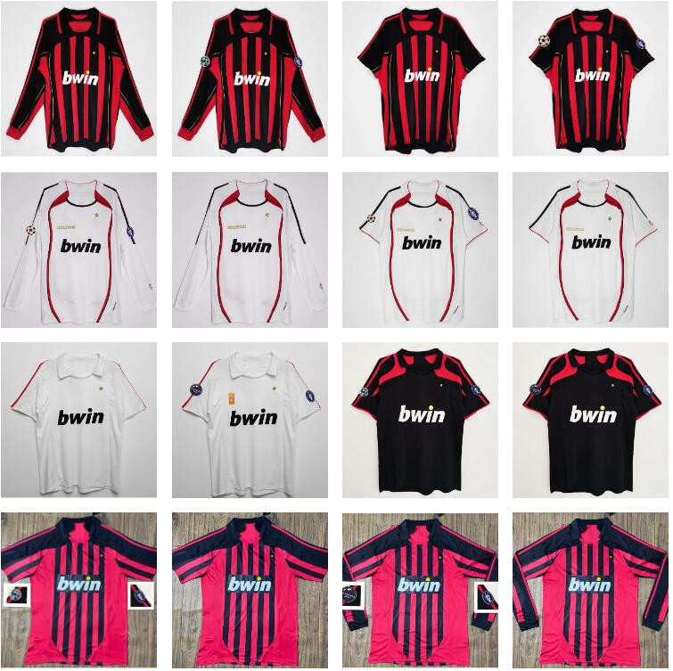 

2006 2007 2008 Ac MILANS Retro Soccer Jerseys 06 07 08 long sleeve Kaka Baggio Maldini VAN BASTEN Pirlo Inzaghi Beckham Gullit Shevchenko Vintage Shirt Classic Kit