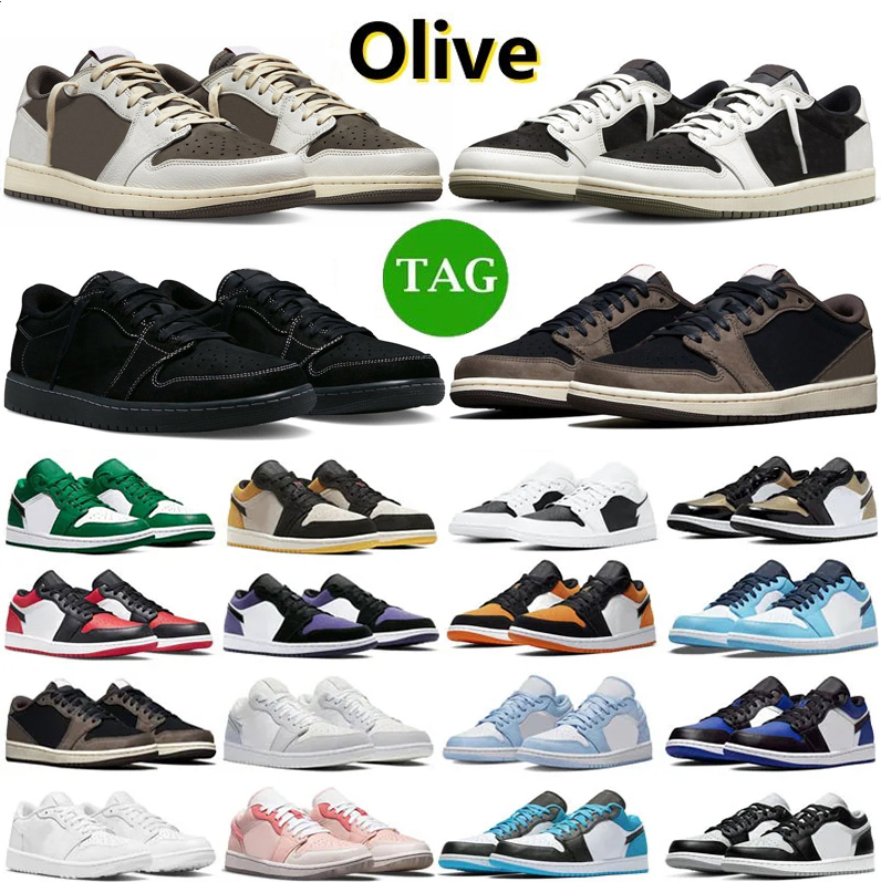 

1 Outdoor Shoes 1s lows Black Phantom Reverse Mocha Noble-green UNC Wolf Grey Concord Fragment Men Women Sports OG air shoe, #13