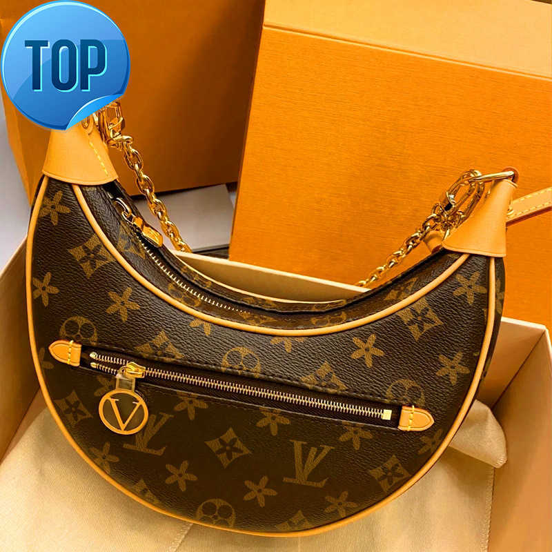 

Shoulder Bags Designer Handbag Women's Crossbody Vintage Metal Chain Underarm Half Moon Purse Denim LOOP Round Zipper Marelle, Packing bag