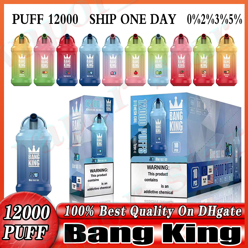 

Original Bang King 12000 Puff 12000 Disposable Vapes Pen E Cigarette 0% 2% 3% 5% Vaporizer Recharge Mesh Coil Vape Pen Puffbars ship one day Avaible