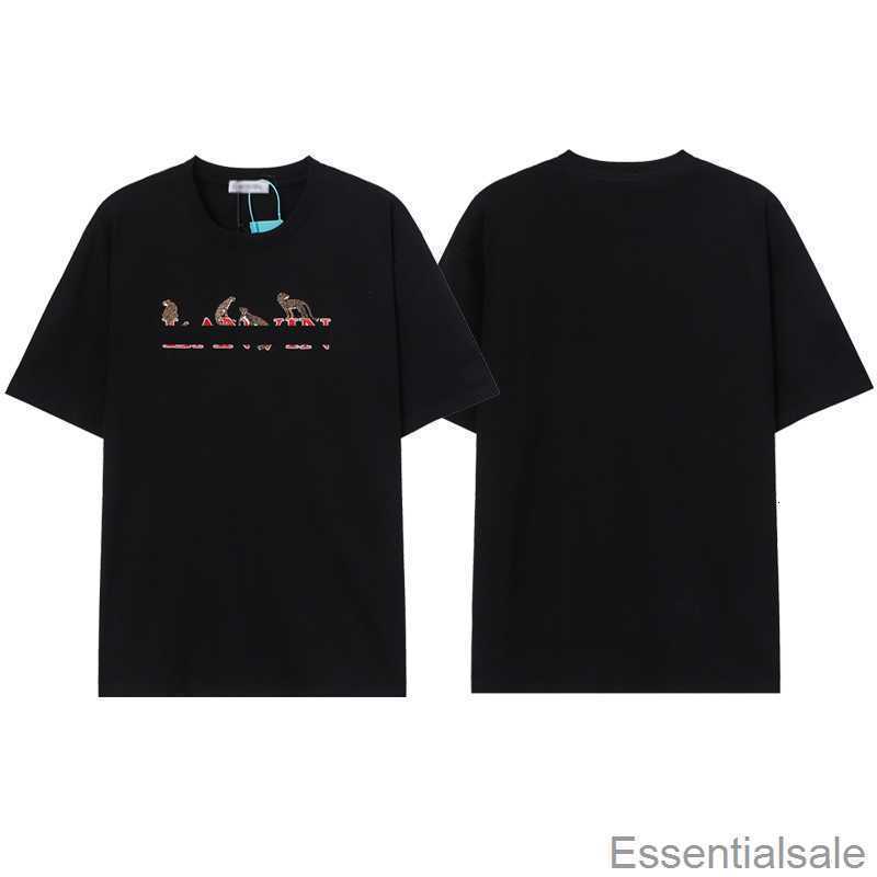 

2023 Designer t Shirts Lanvins Men' Womens Short Sleeve Tees Summer Cotton Luxury Cheetah Pattern Casual Loose Crewneck Ehnn, White