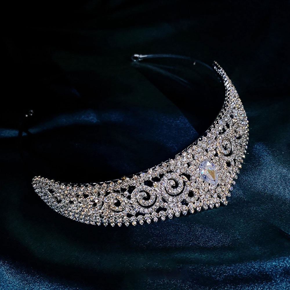 

New European and American Bride Crown Headwear Alloy Water Diamond Wedding Jewelry 2023 Palace Shooting Wedding Crown Crown Crown
