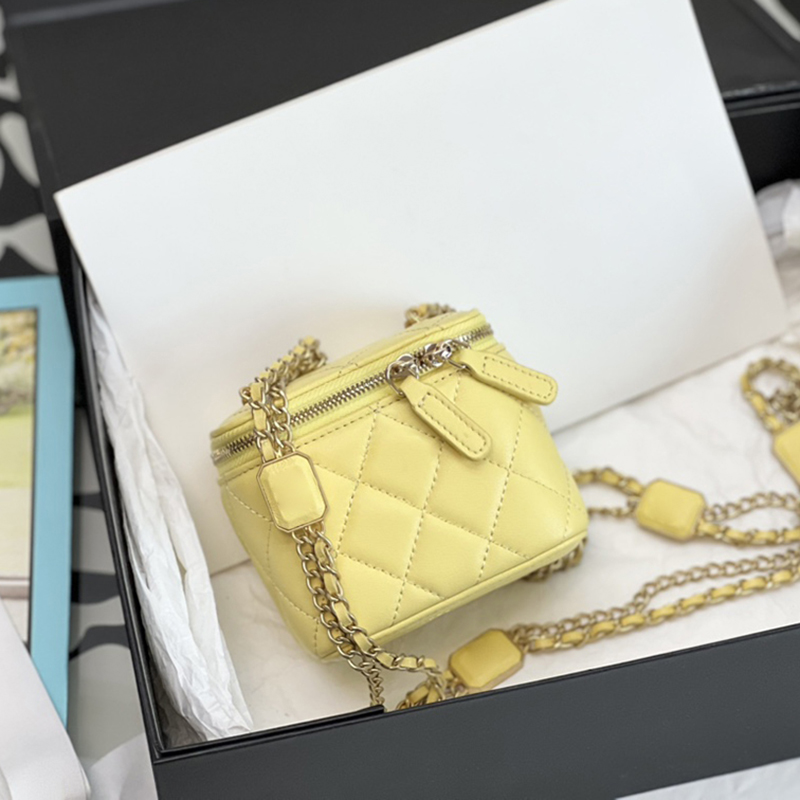 

Designer Cosmetic Bag Luxurys Handbag 11CM Genuine Leather Shoulder High Imitation Crossbody Bag With Box ZC142