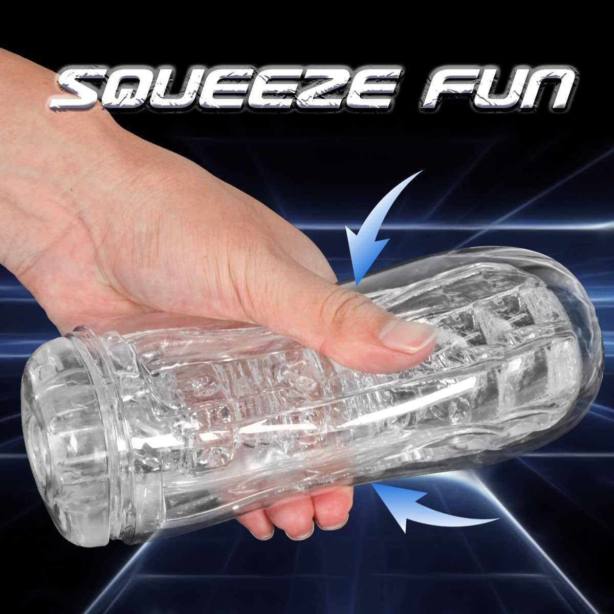 Toy Massager Masturbator Blowjob Vagina Automatic Sucking Manual Extrusion Sex Male Masturbators Portable Transparent Pocket Pussy Stroker with T-image-862787869