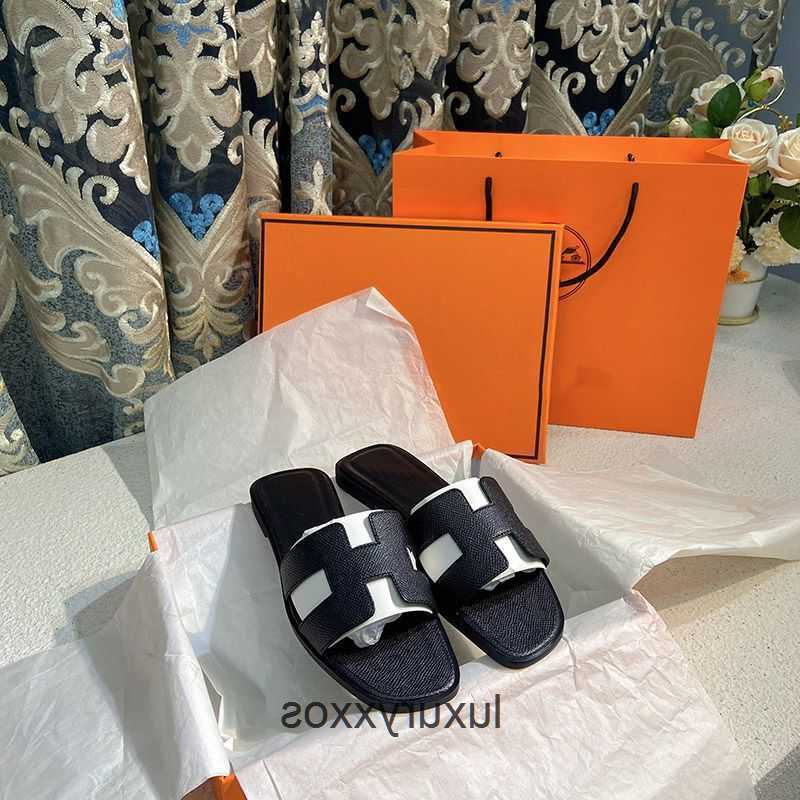 

Shoe Women Slide Flat Beach Leather 2023 Orans High h Designer Sandal Slotted Slippers Trawl Fashion Outwardly Wearing Beach Sandals Xia3