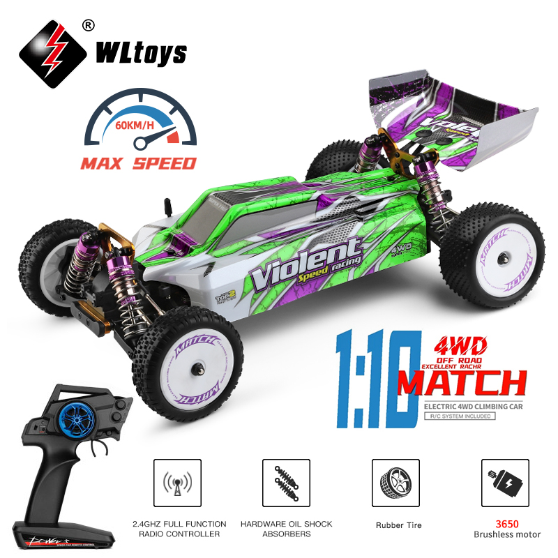 

WLtoys 104002 RC Car 2.4G Four-Wheel Drive Off-Road Racing 3650 Brushless 60KM/H Metal Chassis Electric High-Speed Drift Car