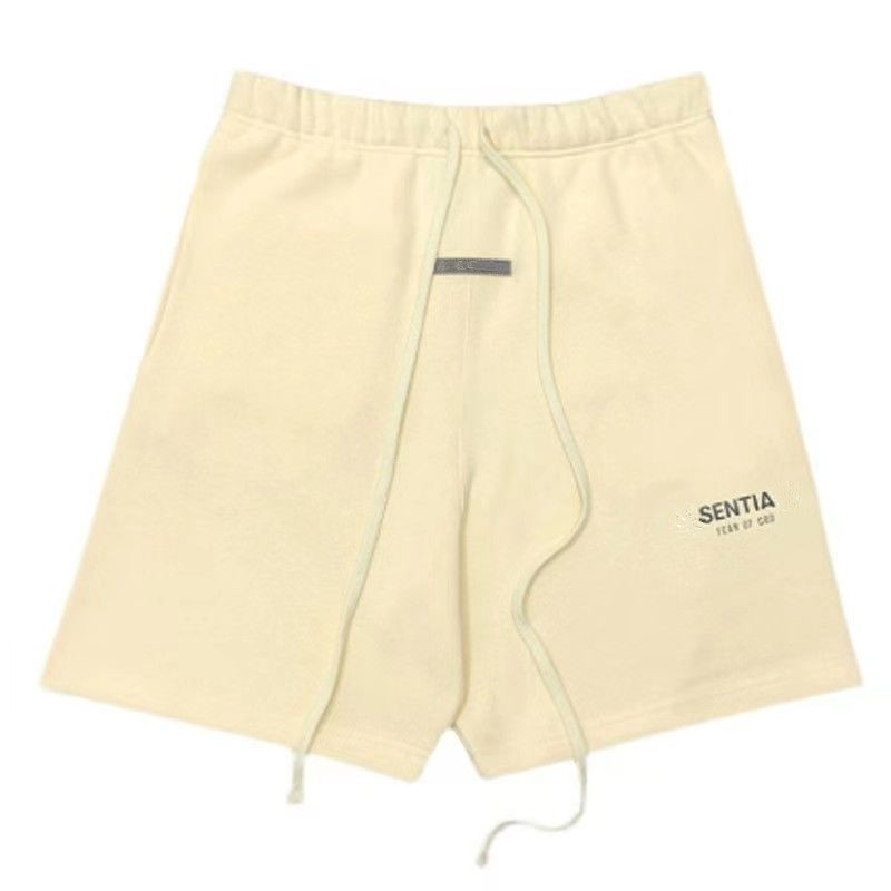 

Essentail Shorts High Stree Casual Loose Clothing Sports Short Cotton Fashion Letter Style Tide Knee Length Essentiel Sweatpants New Summer Clothing Cn20, Beige