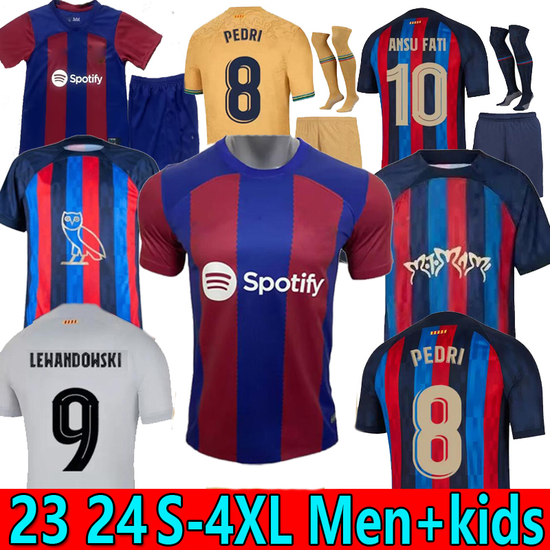 

S-4XL 2023 LEWANDOWSKI PEDRI soccer jerseys GAVI MEMPHIS ADAMA AUBA FERRAN 23 24 FATI Barcelona FC ANSU DAVI DEST ARAUJO shirt men kids kit Casemiro football shirt, 23/24 home